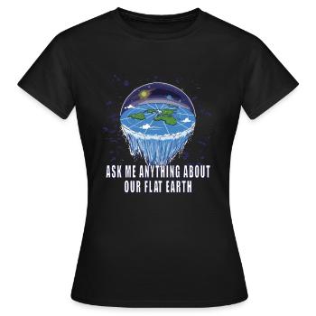 Théorie de la Terre plate Terre plate Armée de la Terre plate Terre - T-shirt Femme - noir - Devant - AI Model Female 172 dark (172cm)