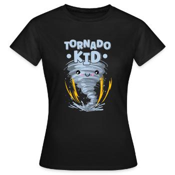 Météorologie Kids Tornado Storm, The Storm Fan - T-shirt Femme - noir - Devant - AI Model Female 172 dark (172cm)