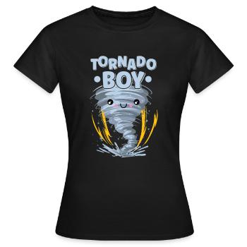 Météorologie Kids Tornado Storm, The Storm Fan - T-shirt Femme - noir - Devant - AI Model Female 172 dark (172cm)