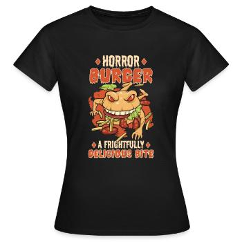 Horror Burgers Fast-Food Halloween Nourriture effrayante Monste - T-shirt Femme - noir - Devant - AI Model Female 172 dark (172cm)