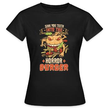 Horror Burgers Fast-Food Halloween Nourriture effrayante Monste - T-shirt Femme - noir - Devant - AI Model Female 172 dark (172cm)