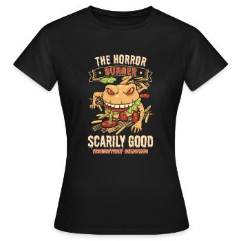 Horror Burgers Fast Food Halloween Scary Food Monste - Women's T-Shirt - black - Front - AI Model Female 172 dark (172cm)
