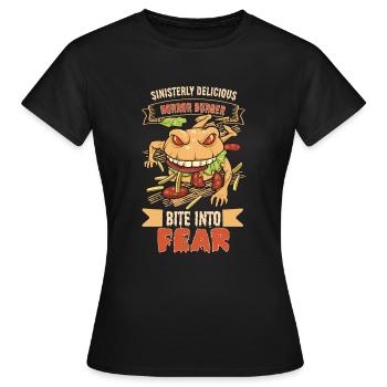 Horror Burgers Fast-Food Halloween Nourriture effrayante Monste - T-shirt Femme - noir - Devant - AI Model Female 172 dark (172cm)