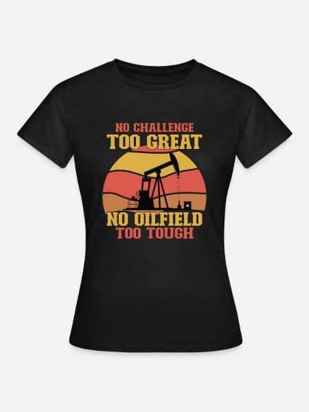 Spinfield Wife Roughneck Oil Drilling Frac crew - T-shirt Femme - noir