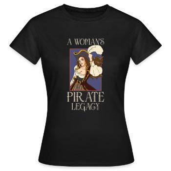 Pirate Bateau Pirate Femme Capitaine Pirate - T-shirt Femme - noir - Devant - AI Model Female 172 dark (172cm)
