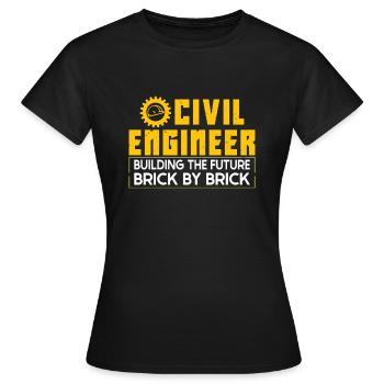 Etudiant ingénieur civil Génie Civil - T-shirt Femme - noir - Devant - AI Model Female 172 dark (172cm)