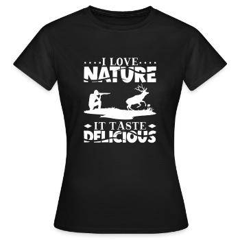 Deer Hunting Deer Hunters Hunting Season Buck Hunting - Women's T-Shirt - black - Front - AI Model Female 172 dark (172cm)