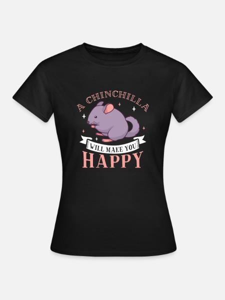 Chinchilla Liebhaber Geschenk Geschenkidee - Frauen T-Shirt - Schwarz