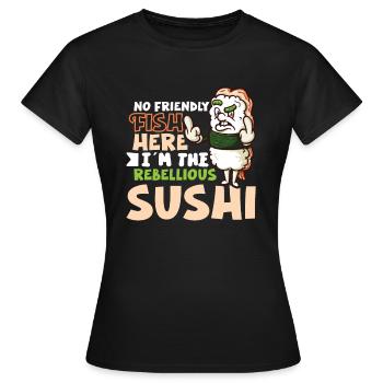 Drôle de sushis malheureux Nourriture japonaise Miso-Malheureux - T-shirt Femme - noir - Devant - AI Model Female 172 dark (172cm)