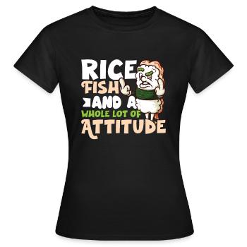 Drôle de sushis malheureux Nourriture japonaise Miso-Malheureux - T-shirt Femme - noir - Devant - AI Model Female 172 dark (172cm)