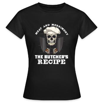 Fleischschneider Metzger Horror Skelett Gore - Frauen T-Shirt - Schwarz - Vorne - AI Model Female 172 dark (172cm)