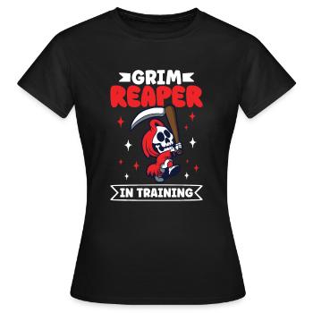 Drôle de faucheuse effrayante, homme mort - T-shirt Femme - noir - Devant - AI Model Female 172 dark (172cm)