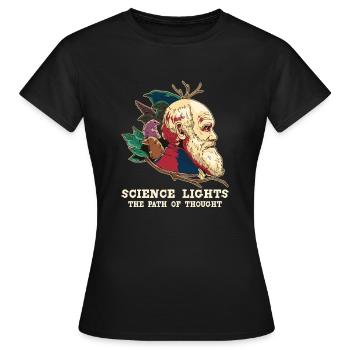 Charles Darwin Athéisme athée - T-shirt Femme - noir - Devant - AI Model Female 172 dark (172cm)