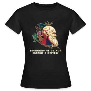 Charles Darwin Athéisme athée - T-shirt Femme - noir - Devant - AI Model Female 172 dark (172cm)