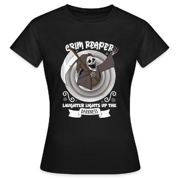 Drôle de faucheuse effrayante, homme mort - T-shirt Femme - noir - Devant - AI Model Female 172 dark (172cm)