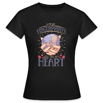 infant loss, miscarriage, consciousness, - Women's T-Shirt - black - Front - AI Model Female 172 dark (172cm)