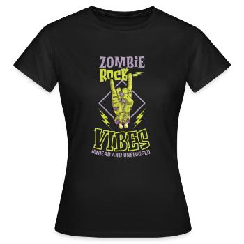 Zombie Rock'n Roll Horror Rock Headbanging Rock - Frauen T-Shirt - Schwarz - Vorne - AI Model Female 172 dark (172cm)