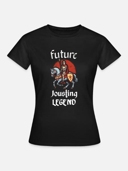 Ritterritter Mittelalterliche Renaissance-rüstung - Dame-T-shirt - sort