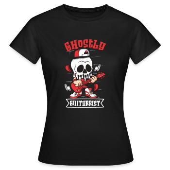 Drôle Horreur Spooky Guitariste Guitariste Fantomatique - T-shirt Femme - noir - Devant - AI Model Female 172 dark (172cm)