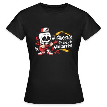 Drôle Horreur Spooky Guitariste Guitariste Fantomatique - T-shirt Femme - noir - Devant - AI Model Female 172 dark (172cm)