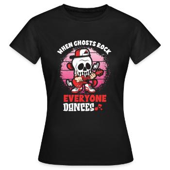 Drôle Horreur Spooky Guitariste Guitariste Fantomatique - T-shirt Femme - noir - Devant - AI Model Female 172 dark (172cm)