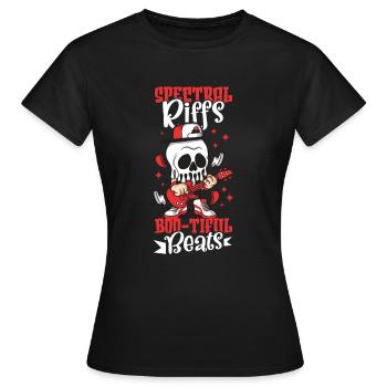Drôle Horreur Spooky Guitariste Guitariste Fantomatique - T-shirt Femme - noir - Devant - AI Model Female 172 dark (172cm)