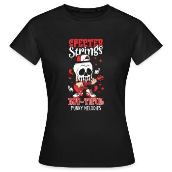 Drôle Horreur Spooky Guitariste Guitariste Fantomatique - T-shirt Femme - noir - Devant - AI Model Female 172 dark (172cm)