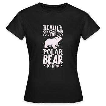 Polar Bear Global Warming Artic Seal hunting Ursus - Women's T-Shirt - black - Front - AI Model Female 172 dark (172cm)
