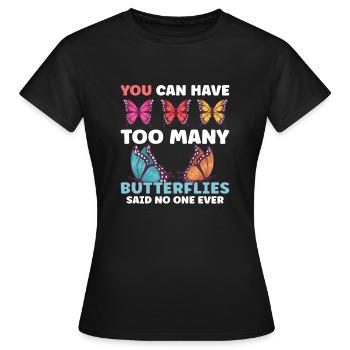Insecte papillon monarque Monarque Habitat - T-shirt Femme - noir - Devant - AI Model Female 172 dark (172cm)