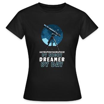 Astrophotographie Astronomy Space Camera - T-shirt Femme - noir - Devant - AI Model Female 172 dark (172cm)