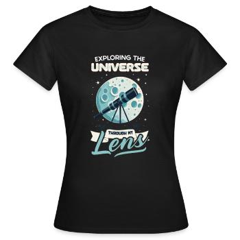 Astrophotographie Astronomy Space Camera - T-shirt Femme - noir - Devant - AI Model Female 172 dark (172cm)