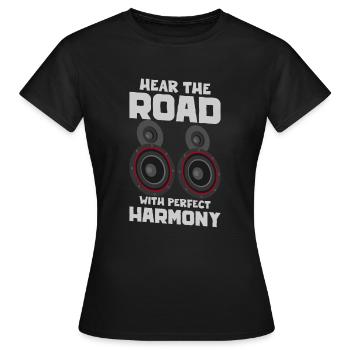 AUDIOLOGIST / CAR STEREO : Run Your System - Frauen T-Shirt - Schwarz - Vorne - AI Model Female 172 dark (172cm)