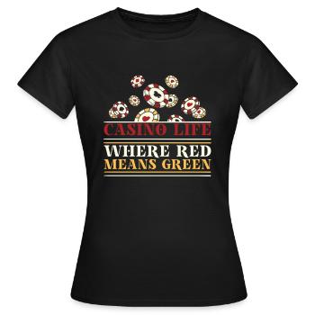 Poker Casino Joueur de poker Jouer à la roulette - T-shirt Femme - noir - Devant - AI Model Female 172 dark (172cm)