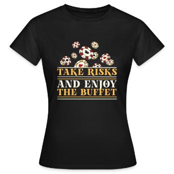 Poker Casino Joueur de poker Jouer à la roulette - T-shirt Femme - noir - Devant - AI Model Female 172 dark (172cm)