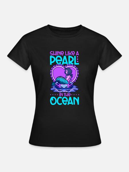 Sirène Reine, Mer, Royal, Océan, Monarque - T-shirt Femme - noir