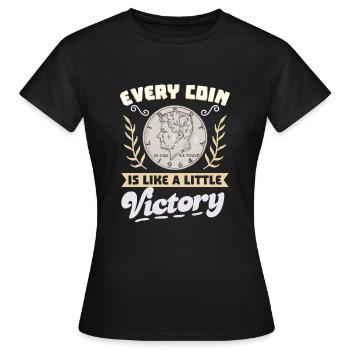 Collection de pièces de monnaie amusante pour les collectionneurs de pièces de monnaie et - T-shirt Femme - noir - Devant - AI Model Female 172 dark (172cm)