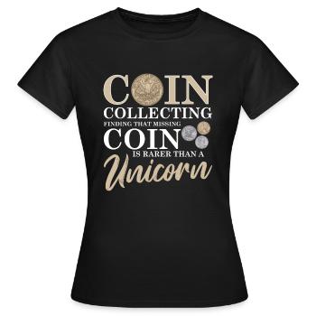 Collection de pièces de monnaie amusante pour les collectionneurs de pièces de monnaie et - T-shirt Femme - noir - Devant - AI Model Female 172 dark (172cm)