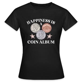 Collection de pièces de monnaie amusante pour les collectionneurs de pièces de monnaie et - T-shirt Femme - noir - Devant - AI Model Female 172 dark (172cm)