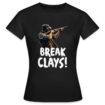 Clay Pigeon Shooting Clay Pigeon Shooting Shooting - Women's T-Shirt - black - Front - AI Model Female 172 dark (172cm)