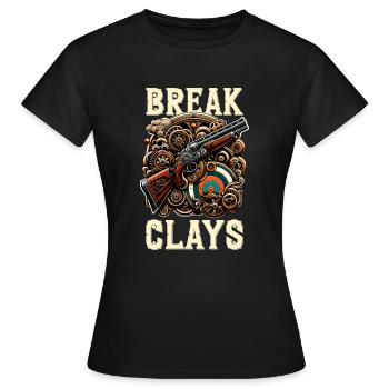 Clay Pigeon Shooting Clay Pigeon Shooting Shooting - Women's T-Shirt - black - Front - AI Model Female 172 dark (172cm)