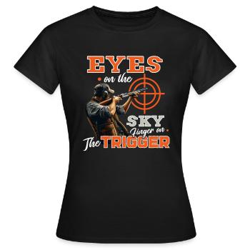 Clay Pigeon Shooting Clay Pigeon Shooting Shooting - Women's T-Shirt - black - Front - AI Model Female 172 dark (172cm)