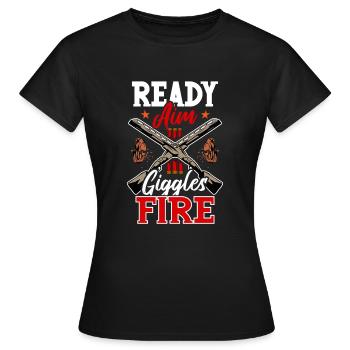 Clay Pigeon Shooting Clay Pigeon Shooting Shooting - Women's T-Shirt - black - Front - AI Model Female 172 dark (172cm)