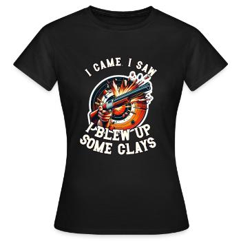 Clay Pigeon Shooting Clay Pigeon Shooting Shooting - Women's T-Shirt - black - Front - AI Model Female 172 dark (172cm)
