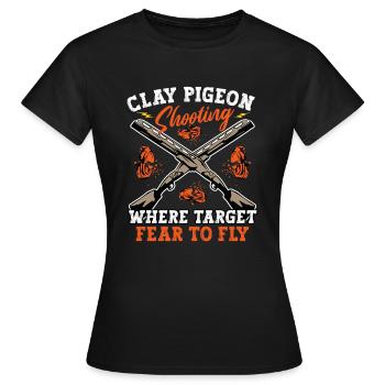 Clay Pigeon Shooting Clay Pigeon Shooting Shooting - Women's T-Shirt - black - Front - AI Model Female 172 dark (172cm)