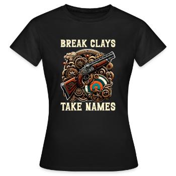 Clay Pigeon Shooting Clay Pigeon Shooting Shooting - Women's T-Shirt - black - Front - AI Model Female 172 dark (172cm)