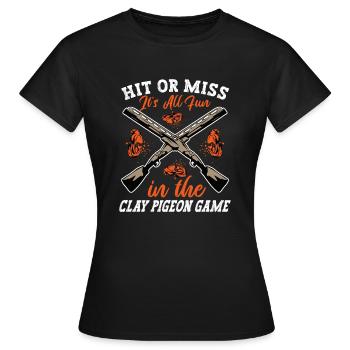Clay Pigeon Shooting Clay Pigeon Shooting Shooting - Women's T-Shirt - black - Front - AI Model Female 172 dark (172cm)