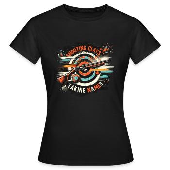 Clay Pigeon Shooting Clay Pigeon Shooting Shooting - Women's T-Shirt - black - Front - AI Model Female 172 dark (172cm)