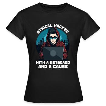 Analyste en piratage éthique Cybersécurité éthique - T-shirt Femme - noir - Devant - AI Model Female 172 dark (172cm)