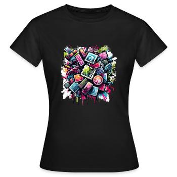 Philatelie Philatelist Briefmarke Sammeln - Frauen T-Shirt - Schwarz - Vorne - AI Model Female 172 dark (172cm)