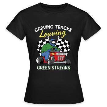 Tondeuse à gazon Tondeuse à gazon de course Tondeuse à gazon de course - T-shirt Femme - noir - Devant - AI Model Female 172 dark (172cm)